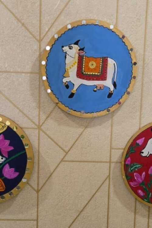 Set of 3 Pichwai Cow Wall Art